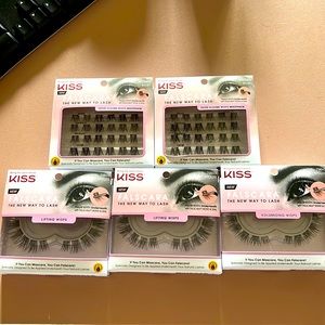 New Kiss FALSCARA Petite Multipack, Lifting Wisps, & Volumizing Wisps Lot of 5
